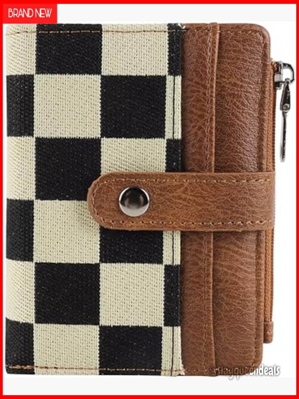 RFID Blocking PU Leather Bifold Wallet with 8 Card Slots & ID Window